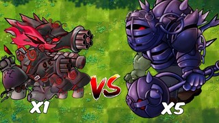 PVZ Fusion - 新融合植物 VS 5 终极黑曜石巨人僵尸 - 谁会获胜？