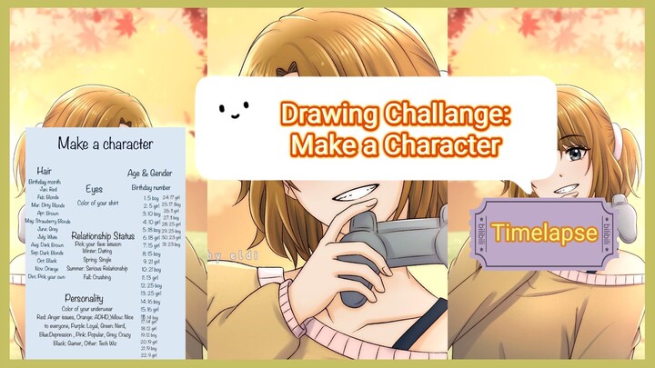 《 Timelapse 》Drawing Challenge: Make a Character