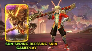 New Upcoming Sun "Spring Blessings" Lunar Fest Skin Gameplay || Sun New Skin Mobile Legends || MLBB