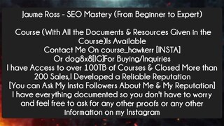 Jaume Ross - SEO Mastery (From Beginner to Expert) Course Download