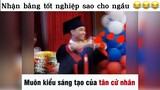 Nhận bằng tốt nghiệp sao cho ngầu#haihuoc#hài#tt