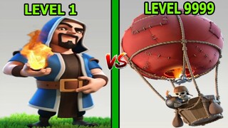 Clash Of Clans - Pháp Sư Tối Thượng Bắn Lửa VS Bộ Xương Ném Bom Khinh Khí Cầu - Top Game Android Ios