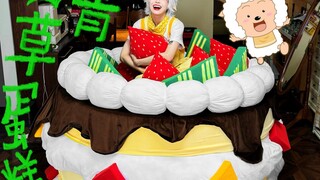 I made a giant grass cake sofa with 100 kilograms of sponge!