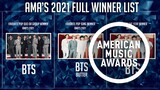 AMA's 2021 Full of Winner List! | American Music Awards