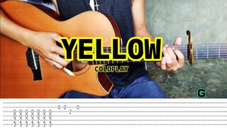 Yellow - Coldplay - Fingerstyle Guitar (Tabs) Chords + Lyrics