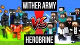 Monster School : ARMY HEROBRINE VS WITHER SKELETON - Minecraft Animation