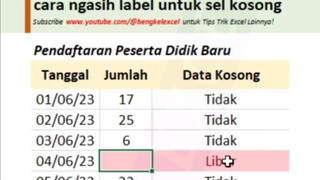 cara ngasih label untuk sel kosong