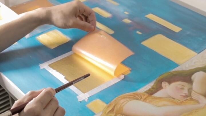 An Oil Painting with Gold [Gold Leaf, Glazing]