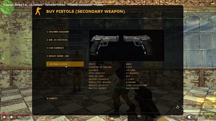 Counter-Strike 1.6 - cs_havana - Terrorist Forces - Phoenix Connexion - Pistols