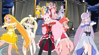【mmdプリキュア】キュアパッション＆キュアムーンライト＆キュアミューズ＆キュアエコー＆キュアエースでponponpon