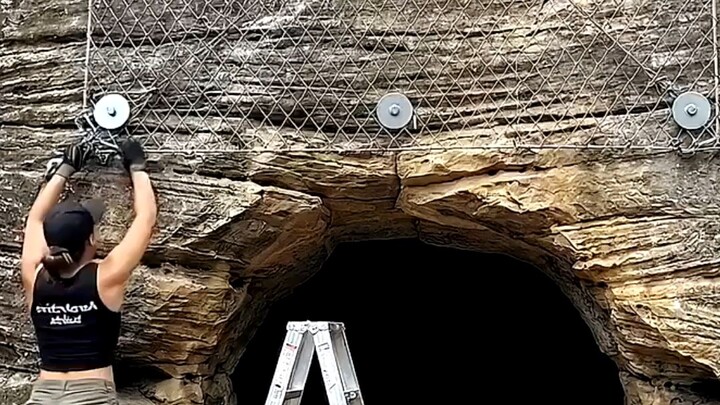 Transforming a Cave Entrance with a Beautiful Wooden Door | Final Touches