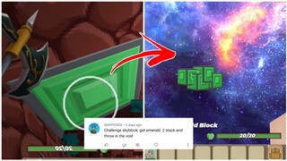 BMGO CHALLENGE: MINE 2 STACKS OF EMERALDS AND THROW IT INTO THE VOID😒 SKYBLOCK