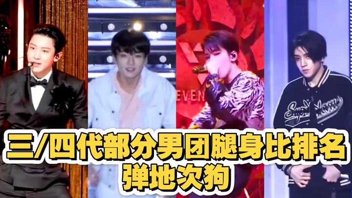 Peringkat rasio panjang kaki terhadap tubuh beberapa grup idola pria generasi ketiga dan keempat, Da
