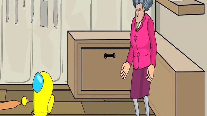 Among us vs Miss t Funny Animation 🤣
