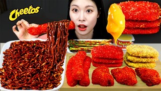 ASMR MUKBANG| 직접 만든 치토스 양념치킨 해시브라운 가래떡 짜파게티 먹방 & 레시피 FRIED CHICKEN AND BLACK BEAN NOODLES EATING