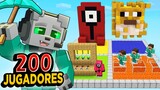 ¡200 Jugadores CREAN un SQUID GAME en Minecraft!