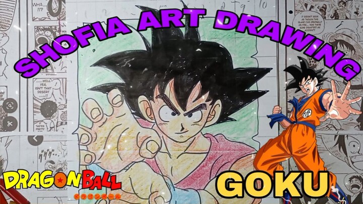 drawing goku dari anime dragonball