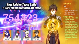 Raiden Shogun New Team Build | 35% Elemental DMG Bonus With Petra Set - Genshin Impact