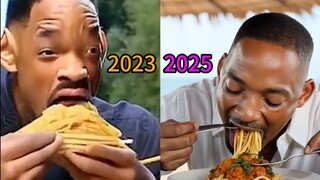 【Sora2效果炸裂】威尔史密斯吃意面AI生成2023 vs 2025！一个视频告诉你现在AI视频比两年前拉开多大差距！颠覆你的认知！