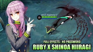 SCRIPT SKIN RUBY X SHINOA HIIRAGI FULL EFFECT NO PASSWORD - MOBILE LEGENDS