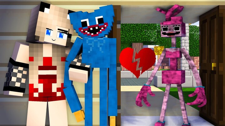 Monster School : Huggy Wuggy and Baby Girl Cat Vs Mommy long legs - Sad Story - Minecraft Animation