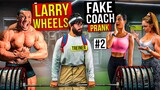 FAKE TRAINER PRANK with LARRY WHEELS | Elite Powerlifter Pretended to be a Beginner coah in Gym