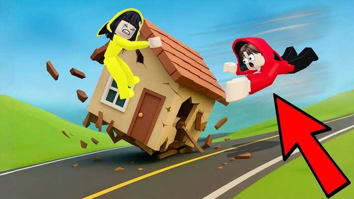 Yuta, Mio Dan Baby Celine Naik Perosotan Pake Rumah Sampe Hancur  ROBLOX