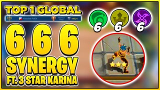 666 SYNERGY IS BACK FT. 3 STAR KARINA - TOP 1 GLOBAL MAGIC CHESS | Mobile Legends Bang Bang