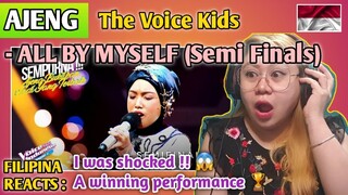 AJENG - ALL BY MYSELF || THE VOICE KIDS INDONESIA SEMI FINALS || FILIPINA REACTS