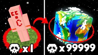 Minecraft but Deaths = World Size