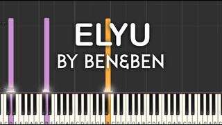 Elyu by Ben&Ben synthesia piano tutorial with lyrics / free sheet music