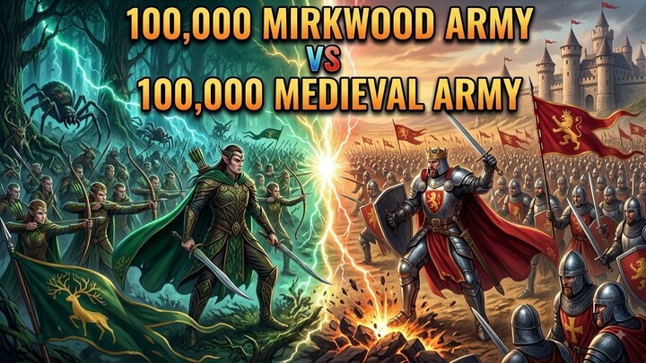 100,000 Mirkwood Army vs 100,000 Medieva Army
