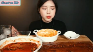 Mì xào cay và gà nướng gia vị rút xương phần cuối #mukbang