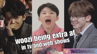 seventeen's woozi being extra af in tv and web shows