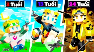 ONE VÀ NOOB YETI THỬ THÁCH MỘT NGÀY LÀM NARUTO LUYỆN MAX JUTSU TẠO NHẪN TỐI CAO TRONG MINECRAFT