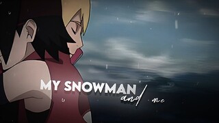 Boruto and Sarada ❤️ Snowman typography