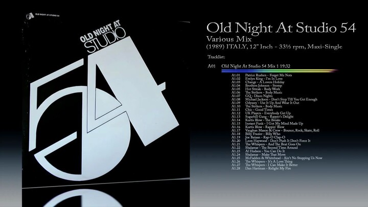 Old Night At Studio 54 (1989) Various [12' Inch - 33⅓ RPM - Unofficial Release]