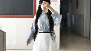 How do you wear Hanfu with long, straight black hair?