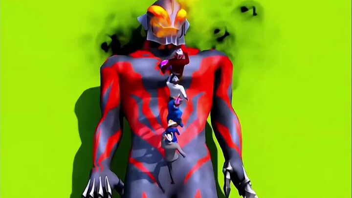 Belial melepaskan energi gelap untuk menjebak Ultraman