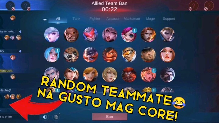 Random teammates na gustong mag core pinagalitan ng bata😂