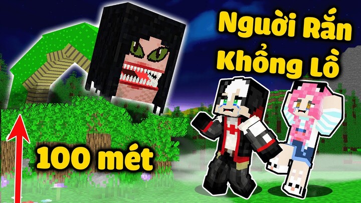 REDHOOD THỬ THÁCH 24 GIỜ TIÊU DIỆT NGƯỜI RẮN KHỔNG LỒ TRONG MINECRAFT*1 NGÀY MỀU BỊ RẮN TINH BẮT CÓC