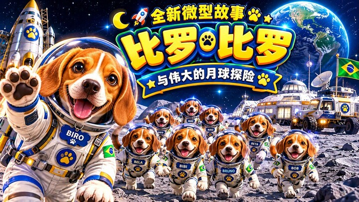 🌙🚀 全新微型故事 | 比罗·比罗（Biro Biro）与伟大的月球探险 🐶🐾