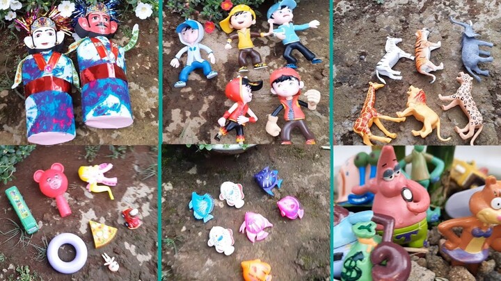 Menemukan Ondel Ondel Boboiboy spongebob Unicorn Ular Kelabang Ikan bebek Harimau Singa