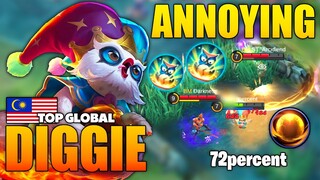 Annoying Support!! Diggie Build Tank With Aegis | Top Global Diggie Gameplay ~ Mobile Legends