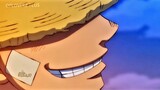 "senyuman Luffy ketika tau Shanks datang"