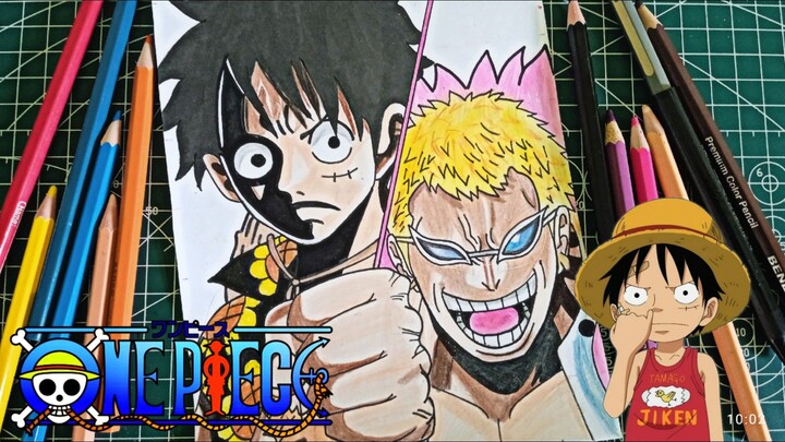 Coloring gambar Luffy VS Doffy Dari serial Anime - One Piece