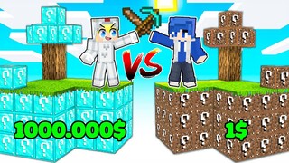 TÔ GÀ THỬ THÁCH 24H ĐẠI CHIẾN LUCKYBLOCK 1$ vs 1.000.000$ TRONG MINECRAFT*TÔ GÀ LUCKY BLOCK