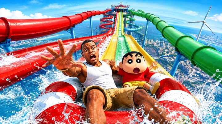 Franklin and Shinchan Found the BIGGEST Water Park in GTA 5! 🌊🔥 | Hindi Gameplay