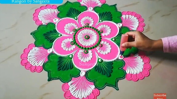 India's traditional floor painting art "Rangoli"
