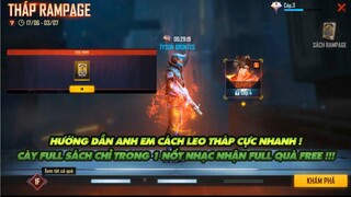 Free Fire Hướng dẫn anh em leo tháp rampage cực nhanh cày Full level sách nhận quà Free cực nhanh